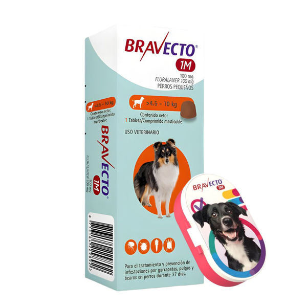 Imagen de Antipulgas y Garrapatas BRAVECTO 4.5 a 10 kg 1 Mes + Regalo - 1 Comprimido