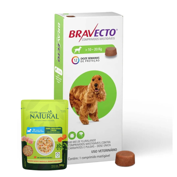 Imagen de Antipulgas y Garrapatas BRAVECTO 10 a 20 kg - 1 Comprimido + Regalo