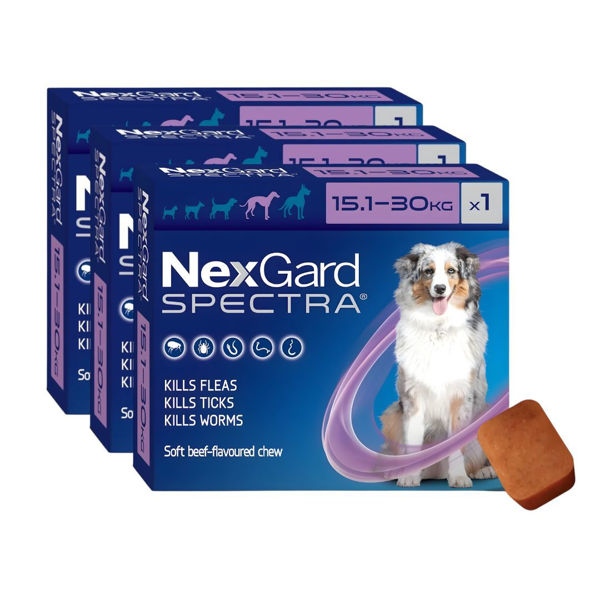 Imagen de Antiparasitario Interno y Externo NEXGARD SPECTRA 15 a 30 kg - 3 Comprimidos