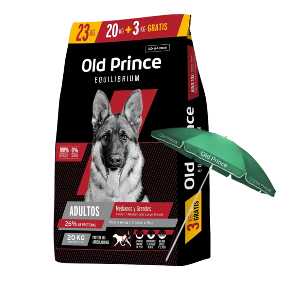 Imagen de Alimento OLD PRINCE Equilibrium Adulto Todas las Razas 23 kg + Regalo