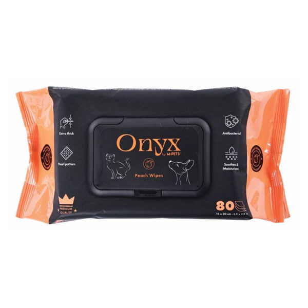 Imagen de Toallitas Húmedas M-PETS Onyx Durazno - 80 Unidades