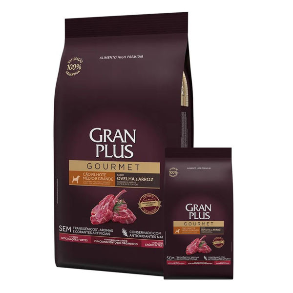 Imagen de Alimento GRANPLUS Gourmet Perro Cachorro Raza Mediana y Grande Cordero y Arroz 15 + 1.5 Kg