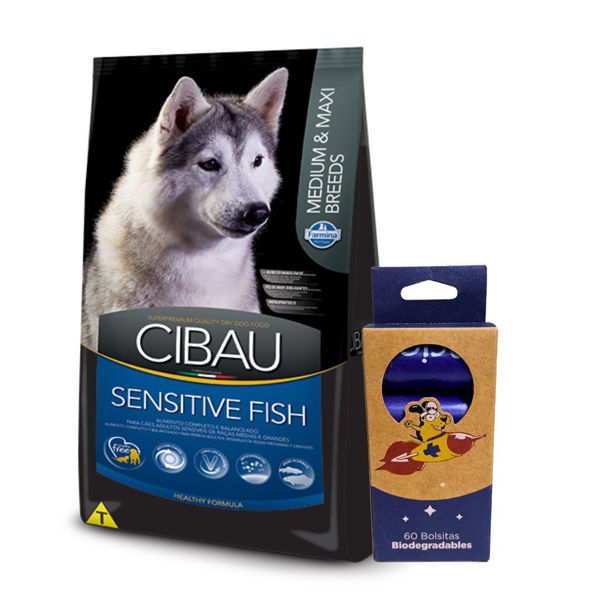 Imagen de Alimento CIBAU Sensitive Perro Raza Mediana y Grande Pescado 12 Kg + Regalo