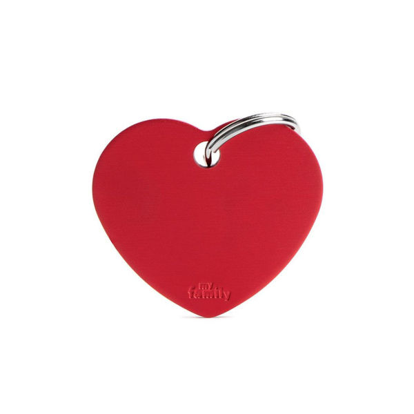 Imagen de Chapita Identificatoria MY FAMILY Corazón Aluminio Rojo