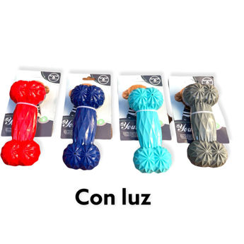 Imagen de Juguete Para Perro LILI MASCOTA Hueso Bicolor Con Luz