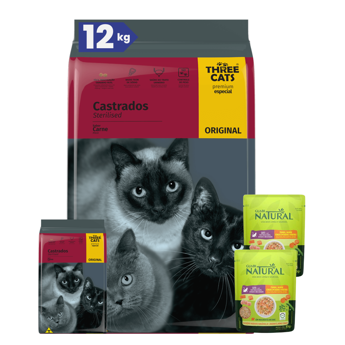 Imagen de Alimento THREE CATS Original Gato Castrado 10,1 kg + Regalo