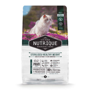 Imagen de Alimento NUTRIQUE Gato Castrado y Control De Peso Pavo 2Kg