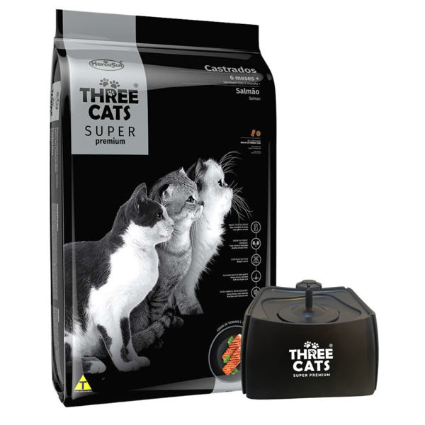 Imagen de Alimento THREE CATS Super Premium Gato Adulto Castrado Salmón 10 kg + Regalo