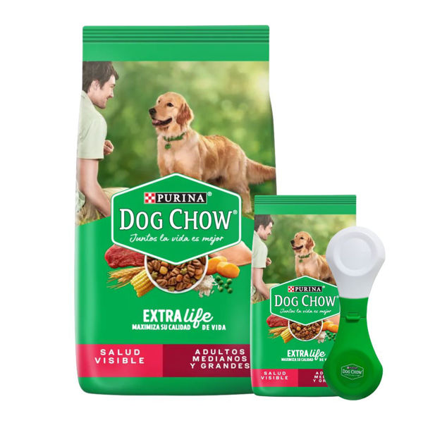 Imagen de Alimento DOG CHOW Perro Adulto Raza Mediana y Grande 21+3 Kg + Regalo