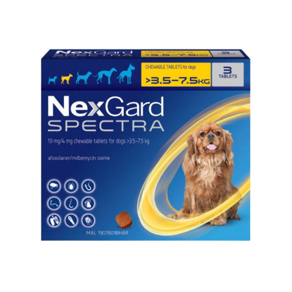 Imagen de Antiparasitario Interno y Externo NEXGARD SPECTRA 3.6  a 7.5 kg - 1 Comprimido