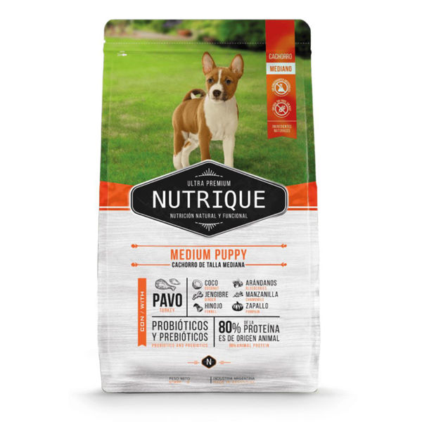 Imagen de Alimento NUTRIQUE Perro Cachorro Raza Mediana Pavo 3 Kg