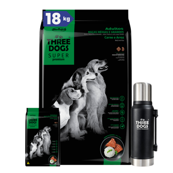 Imagen de Alimento THREE DOGS Perro Super Premium Adulto Raza Mediana y Grande 15 + 2 kg + Regalo