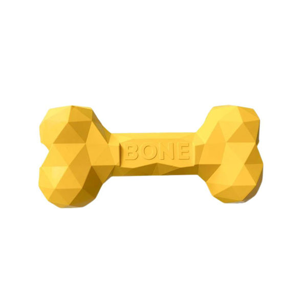 Imagen de Juguete Para Perro PEPITO Hueso Diamantes Amarillo Mediano