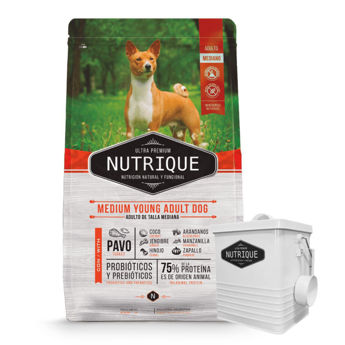 Imagen de Alimento NUTRIQUE Perro Adulto Raza Mediana Pavo 12 Kg + Regalo