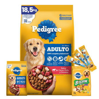 Imagen de Alimento PEDIGREE Perro Adulto Carne, Pollo y Cereales 17 kg + 1,5 kg + Regalo