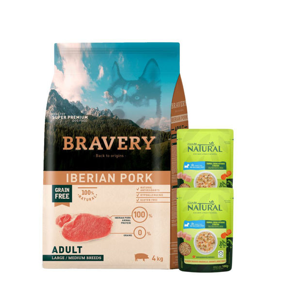 Imagen de Alimento BRAVERY Perro Adulto Raza Mediana y Grande Iberian Pork 4 Kg + Regalo