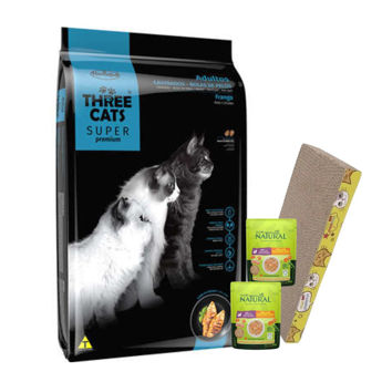 Imagen de Alimento THREE CATS Super Premium Gato Castrado Bola de Pelo Sabor Pollo 10 kg + Regalo