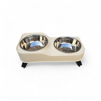Imagen de Comedero y Bebedero LILI MASCOTA Plato Doble Patas Plegables