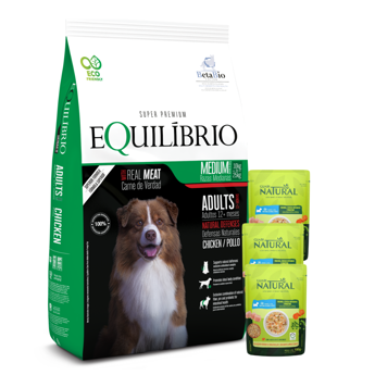 Imagen de Alimento EQUILIBRIO Perro Adulto Raza Mediana 15 kg + 3 kg + Regalo