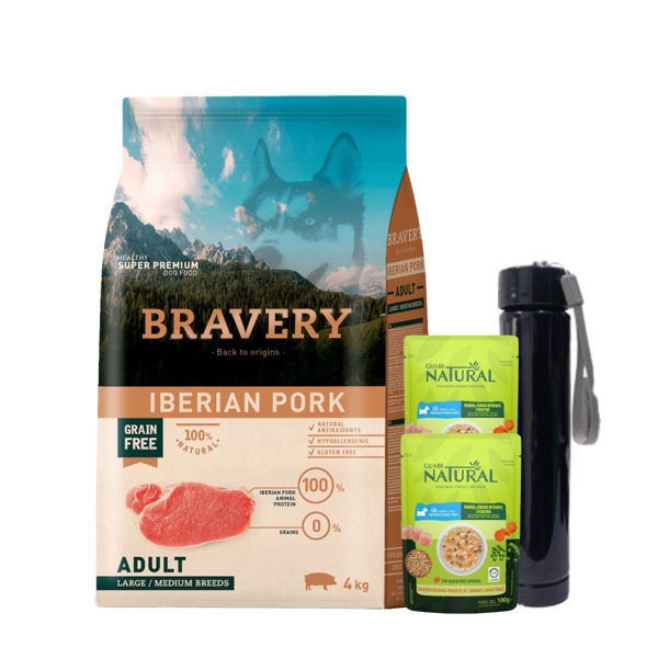 Imagen de Alimento BRAVERY Perro Adulto Raza Mediana y Grande Iberian Pork 4 Kg + Regalo