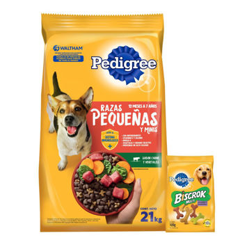Imagen de Alimento PEDIGREE Perro Adulto Raza Pequeña Sabor Carne y Vegetales 21 kg + Regalo