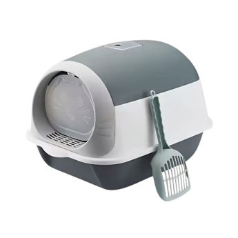 Imagen de Baño Cerrado Para Gato Con Pala - Gris