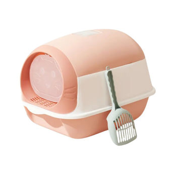 Imagen de Baño Cerrado Para Gato Con Pala - Rosa