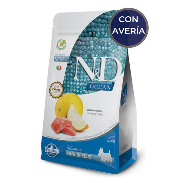 Imagen de Alimento NYD Ocean Perro Adulto Mini Salmón 2.5 Kg / Con Avería
