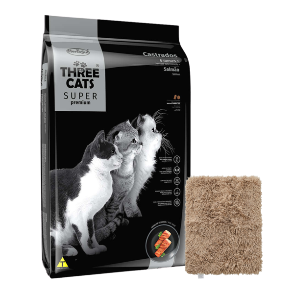 Imagen de Alimento THREE CATS Super Premium Gato Adulto Castrado Salmón 15 kg + Regalo
