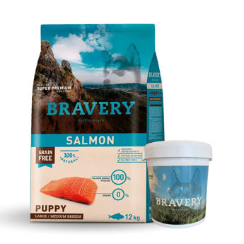 Imagen de Alimento BRAVERY Perro Cachorro Raza Mediana y Grande Salmón 12 Kg
