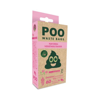 Imagen de Bolsas Para Materia MPETS Poo Biodegradables Aroma Rosa - 60 Bolsas