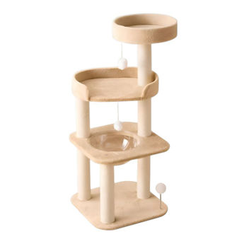 Imagen de Rascador Para Gato Con Cama 3 Niveles Beige