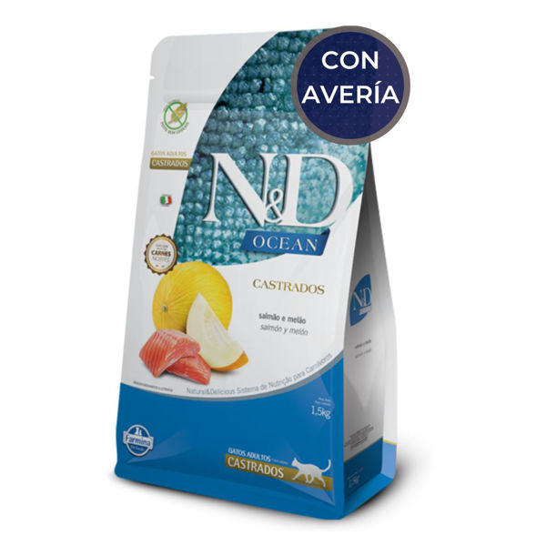 Imagen de Alimento NYD Ocean Gato Adulto Castrado 7.5 Kg / Con Avería