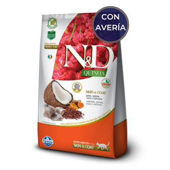 Imagen de Alimento NYD Quinoa Gato Skin And Coat Pescado 1.5 Kg / Con Avería
