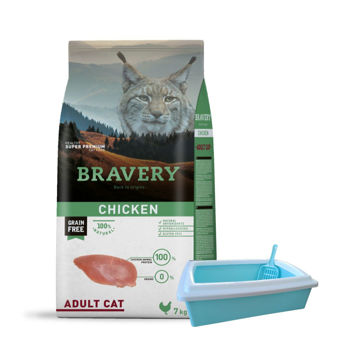 Imagen de Alimento BRAVERY Gato Adulto Sabor Pollo 7 kg + Regalo