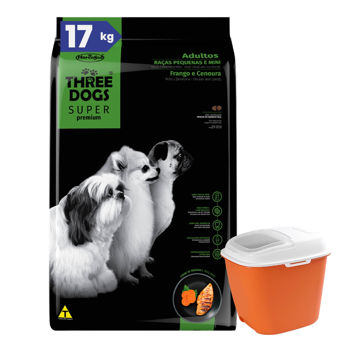 Imagen de Alimento THREE DOGS Perro Super Premium Adulto Raza Pequeña 15 + 2 Kg + Regalo