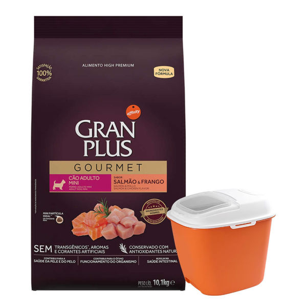 Imagen de Alimento GRANPLUS Perro Gourmet Adulto Mini Sabor Salmon y Pollo 10,1 kg + Regalo