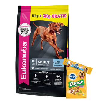 Imagen de Alimento EUKANUBA Perro Adulto Raza Grande 15 + 3 Kg + Regalo