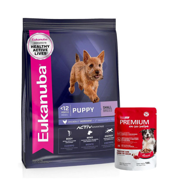 Imagen de Alimento EUKANUBA Perro Cachorro Raza Pequeña 3 kg + Regalo
