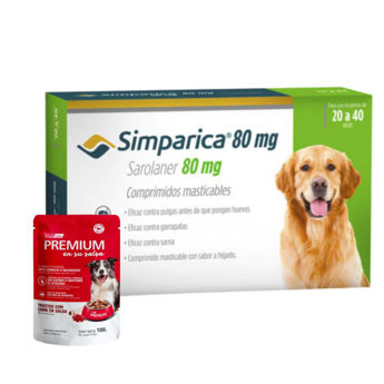 Imagen de Antipulgas y Garrapatas SIMPARICA 20 a 40 kg - 3 Comprimidos