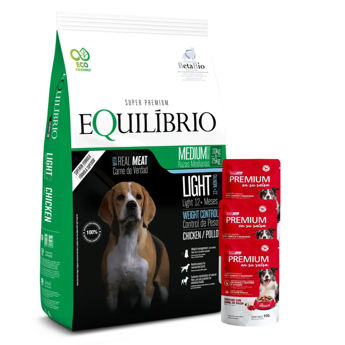 Imagen de Alimento EQUILIBRIO Perro Light Raza Mediana 15 kg + Regalo