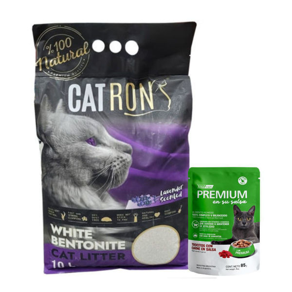 Imagen de Arena Sanitaria Aglomerante CATRON Olor Lavanda 10 Lts