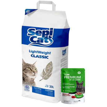 Imagen de Arena Aglomerante SEPI CAT LightWeight Classic 12 kg + Regalo