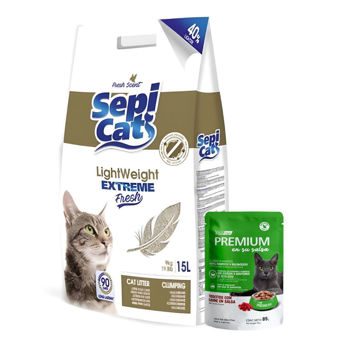Imagen de Arena Aglomerante SEPI CAT LightWeight Extreme Fresh 15L + Regalo