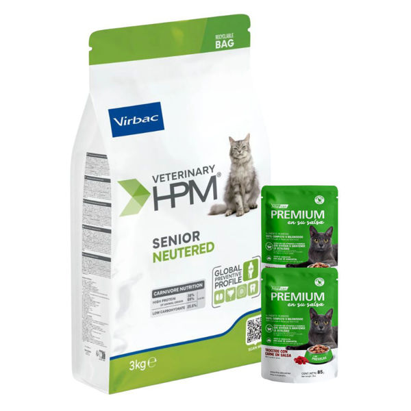 Imagen de Alimento VIRBAC HPM Gato Senior Neutered Castrado 3 kg + Regalo