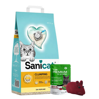 Imagen de Arena Sanitaria SANICAT Aglomerante 18 Kg + Regalos