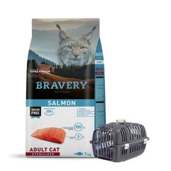Imagen de Alimento BRAVERY Gato Adulto Castrado Sabor Salmón 7 kg + Regalo