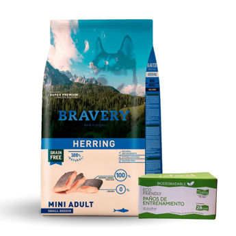 Imagen de Alimento BRAVERY Perro Adulto Raza Pequeña Herring 7 Kg + Regalo