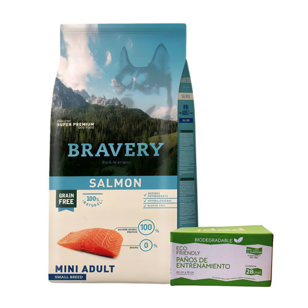 Imagen de Alimento BRAVERY Perro Adulto Raza Pequeña Salmón 7 Kg + Regalo