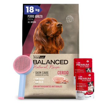 Imagen de Alimento VITALCAN Perro BALANCED Adulto Cerdo y Arroz 15 kg + Regalo